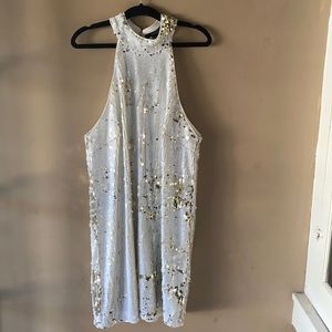 NWT Forever 21 White Gold Halter Dress